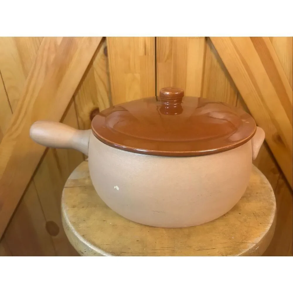 Vtg Red Wing Provincial Large Casserole Dish Handle Lid (5737)